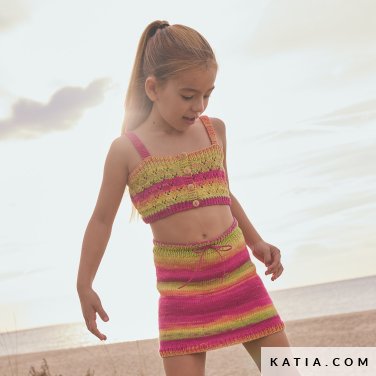 patroon breien haken kinderen topje lente zomer katia 7693 21a p