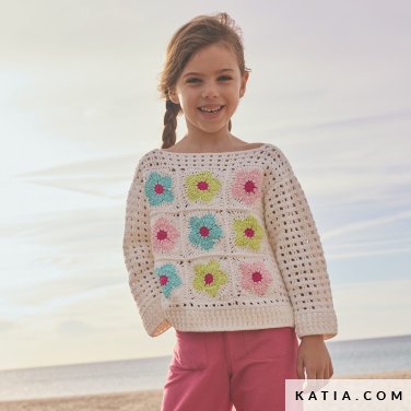 patroon breien haken kinderen trui lente zomer katia 7693 20 p