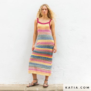 patroon breien haken dames jurk lente zomer katia 7694 19 p