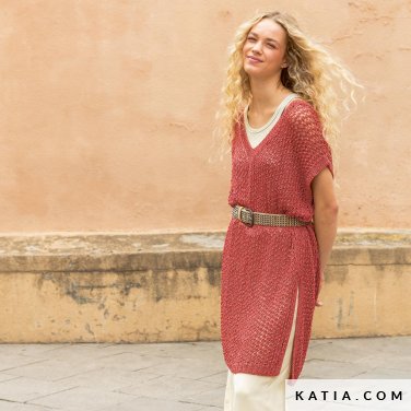 patroon breien haken dames jurk lente zomer katia 7694 20 p