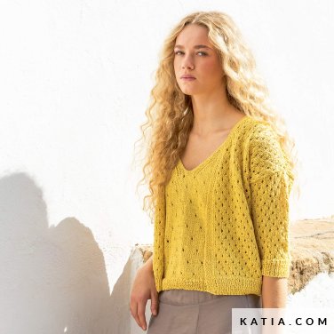 patroon breien haken dames set lente zomer katia 7694 14 p
