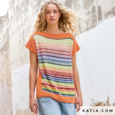 patroon breien haken dames t shirt lente zomer katia 7694 16 p