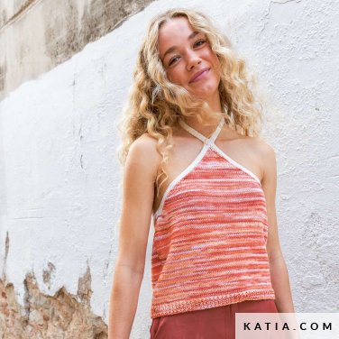 patroon breien haken dames topje lente zomer katia 7694 15 p