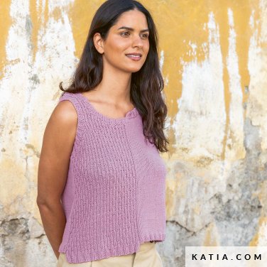patroon breien haken dames topje lente zomer katia 7694 22 p