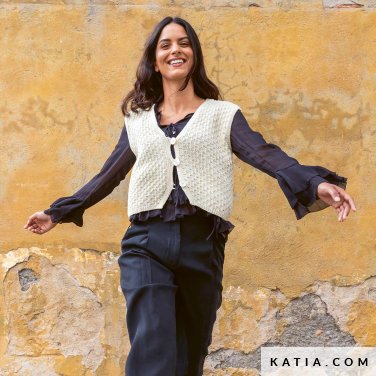 patroon breien haken dames vest lente zomer katia 7694 12 p