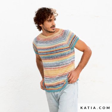 patroon breien haken heren t shirt lente zomer katia 7694 11 p