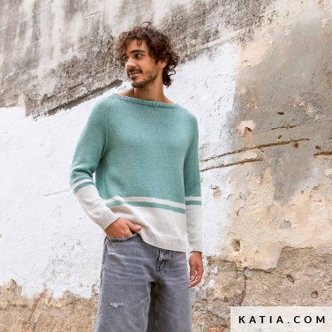 patroon breien haken heren trui lente zomer katia 7694 7 p