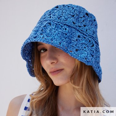 patroon breien haken dames muts lente zomer katia 7697 12 p