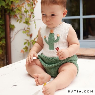 patroon breien haken baby romper lente zomer katia 7900 28 p