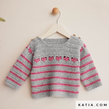 patroon breien haken baby trui lente zomer katia 7900 18 p