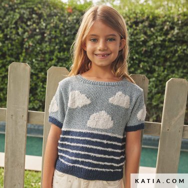 patron tejer punto ganchillo ninos camiseta primavera verano katia 7901 19 p