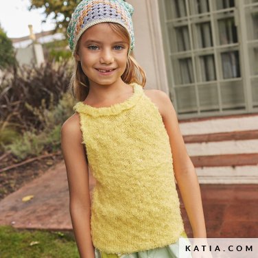 patroon breien haken kinderen topje lente zomer katia 7901 12 p