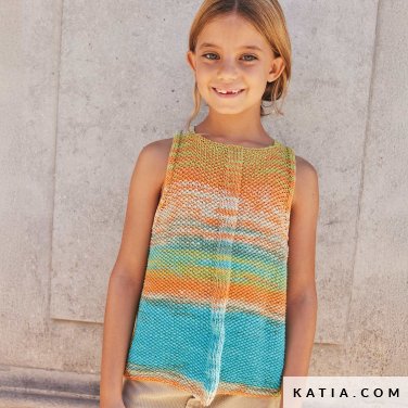 patroon breien haken kinderen topje lente zomer katia 7901 5 p