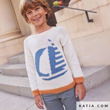 patroon breien haken kinderen trui lente zomer katia 7901 10 p