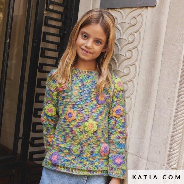 patroon breien haken kinderen trui lente zomer katia 7901 2 p