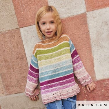 patroon breien haken kinderen trui lente zomer katia 7901 9 p