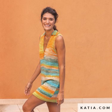 patroon breien haken dames jurk lente zomer katia 7902 1 p