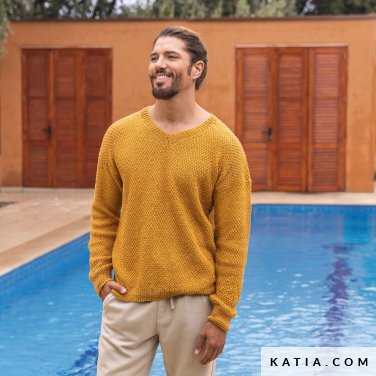 patroon breien haken heren trui lente zomer katia 7902 2 p