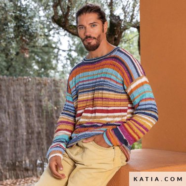 patroon breien haken heren trui lente zomer katia 7902 9 p