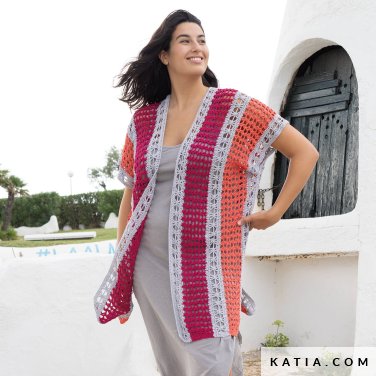 patroon breien haken dames jas lente zomer katia 7903 11 p