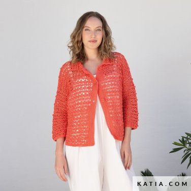 patroon breien haken dames jas lente zomer katia 7903 8 p