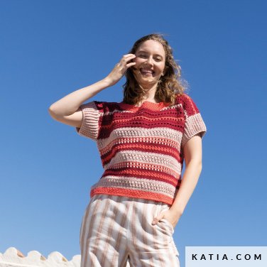 patroon breien haken dames topje lente zomer katia 7903 10 p