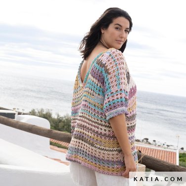 patroon breien haken dames topje lente zomer katia 7903 15 p