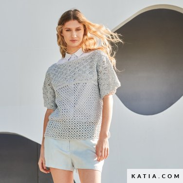 patroon breien haken dames t shirt lente zomer katia 7904 3 p