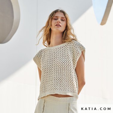 patroon breien haken dames topje lente zomer katia 7904 10 p