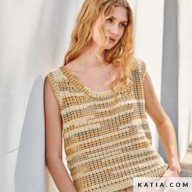 patroon breien haken dames topje lente zomer katia 7904 14 p