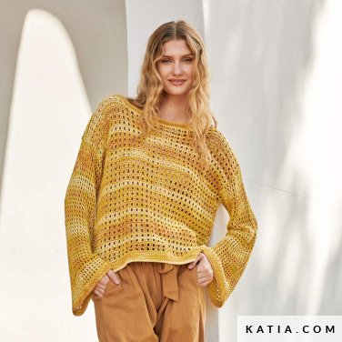 patroon breien haken dames trui lente zomer katia 7904 12 p