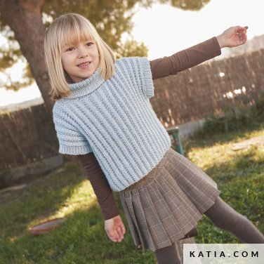 patroon breien haken kinderen vest herfst winter katia 7921 1 p