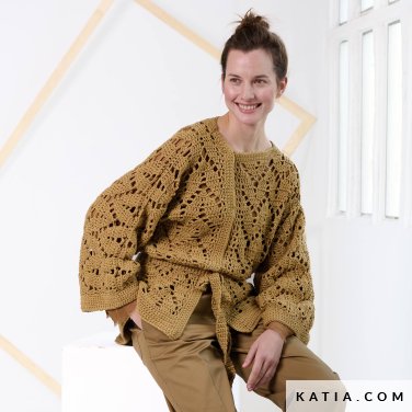 patroon breien haken dames jas herfst winter katia 7922 22 p
