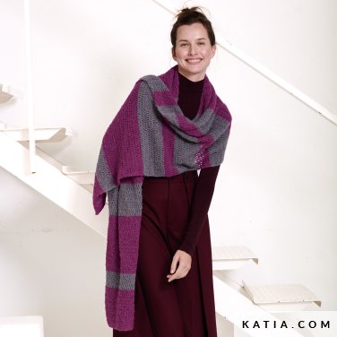patroon breien haken dames sjaal herfst winter katia 7922 5 p