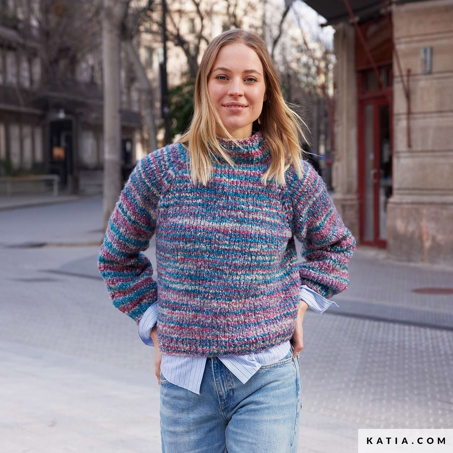 Pull Femme New Look Coton Bleu Taille 12 – Pullover Manches Longues