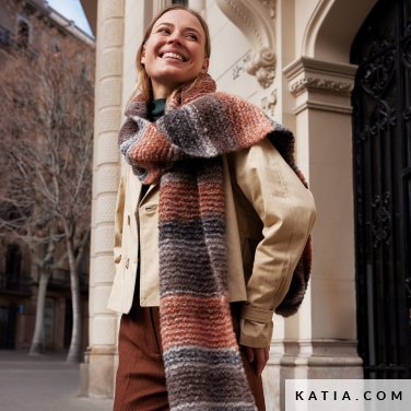 patroon breien haken dames sjaal herfst winter katia 7923 9 p