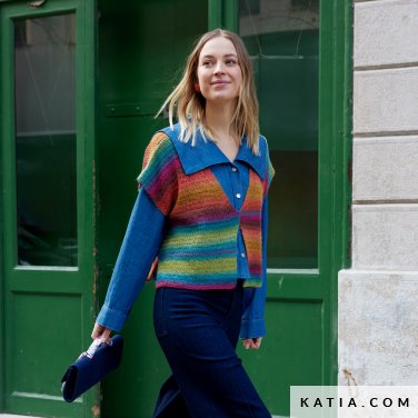 patroon breien haken dames vest herfst winter katia 7923 5 p