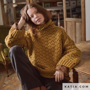 patroon breien haken dames trui herfst winter katia 7924 1 p