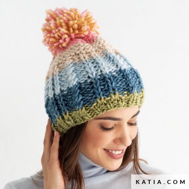pattern knit crochet woman cap autumn winter katia 8030 386 p