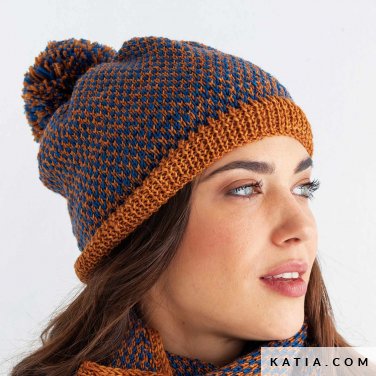 pattern knit crochet woman cap autumn winter katia 8030 460 p