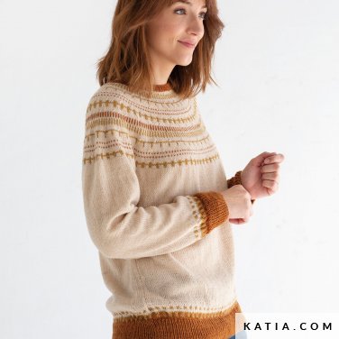 pattern knit crochet woman sweater autumn winter katia 8030 459 p