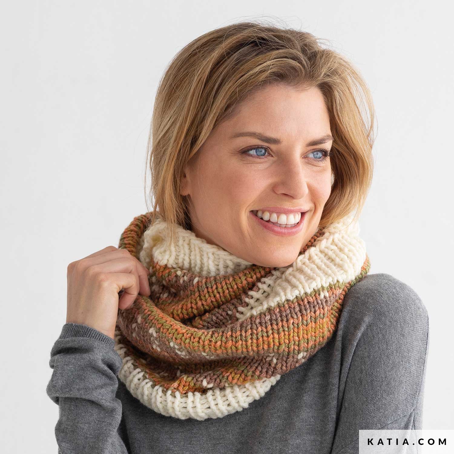 patroon breien haken dames colsjaal herfst winter katia 8032 471 g