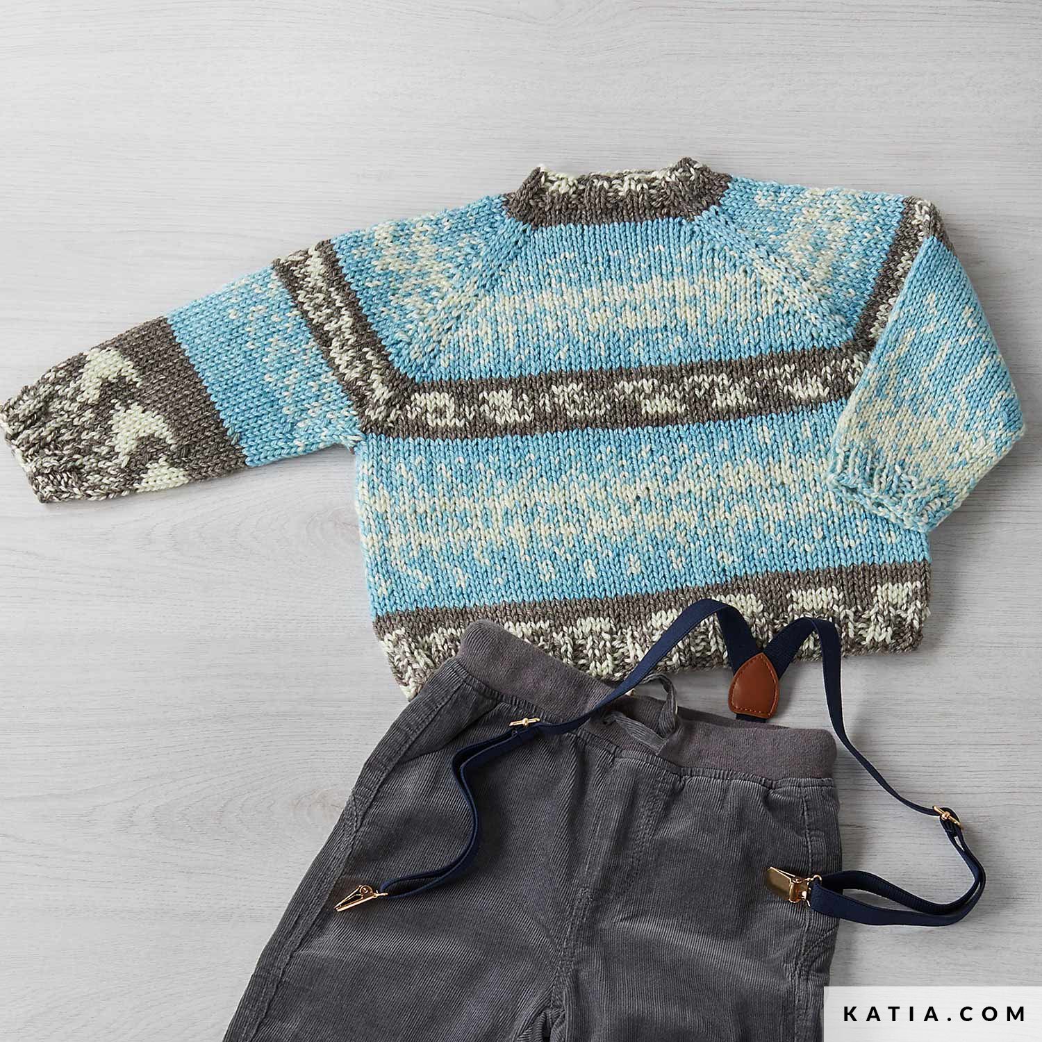 patroon breien haken kinderen trui herfst winter katia 8032 472 g