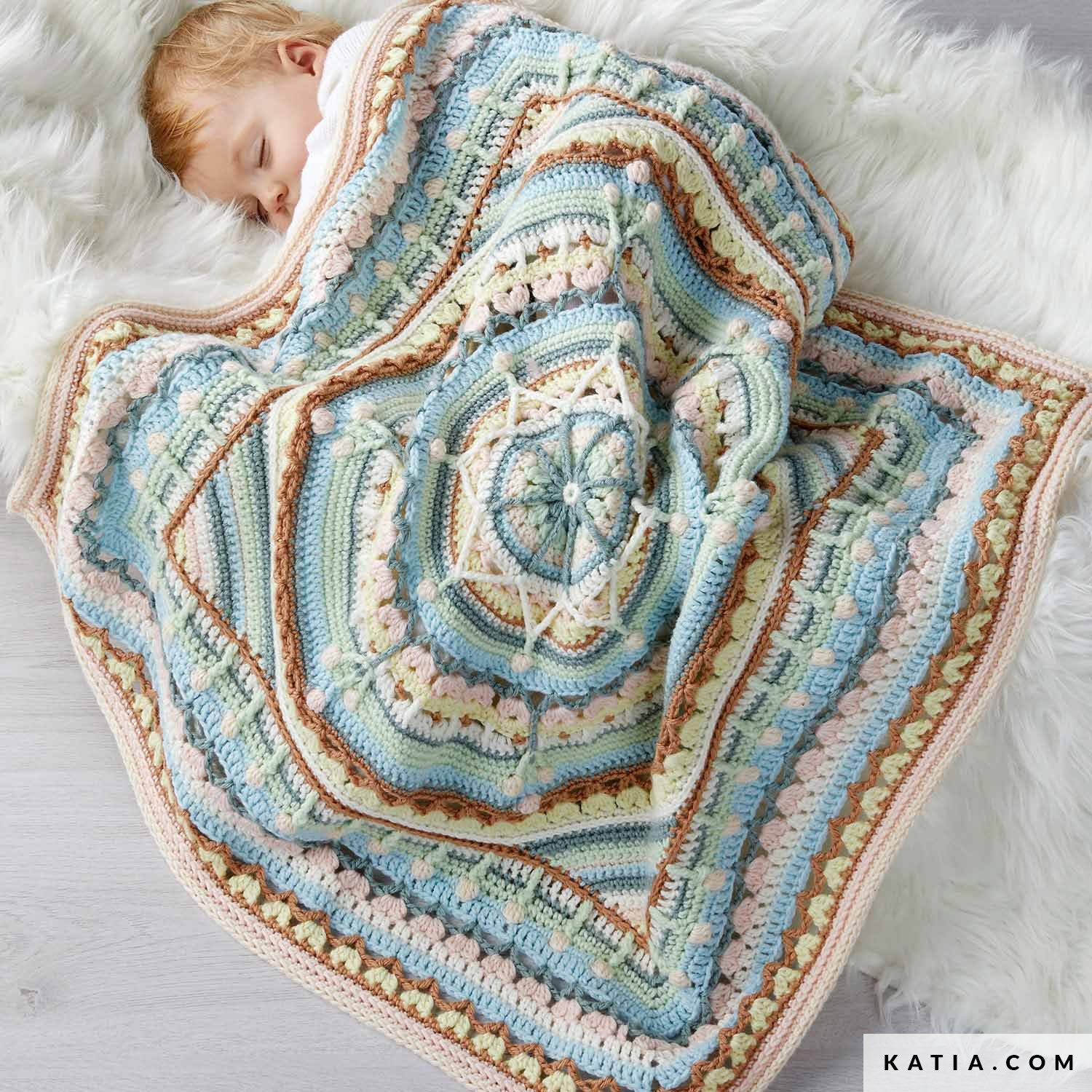 Katia United Cotton Kit: Crochet baby blanket - kit