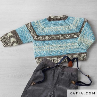 pattern knit crochet kids sweater autumn winter katia 8032 472 p