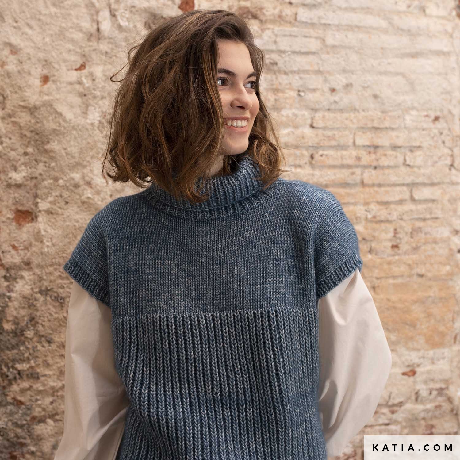 Agujas Circulares Katia Jersey Lana Mujer Dos Agujas Chaleco Mujer