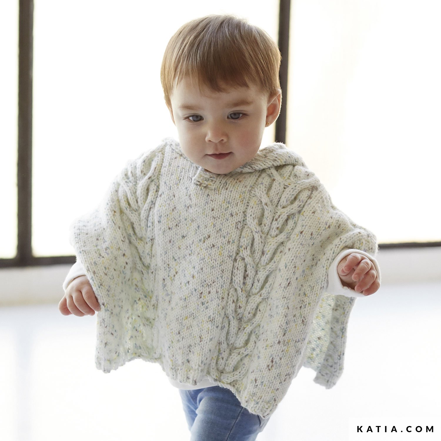 TUTO PONCHO A CAPUCHE TOUTES TAILLES AU TRICOT all sizes easy to knit poncho  