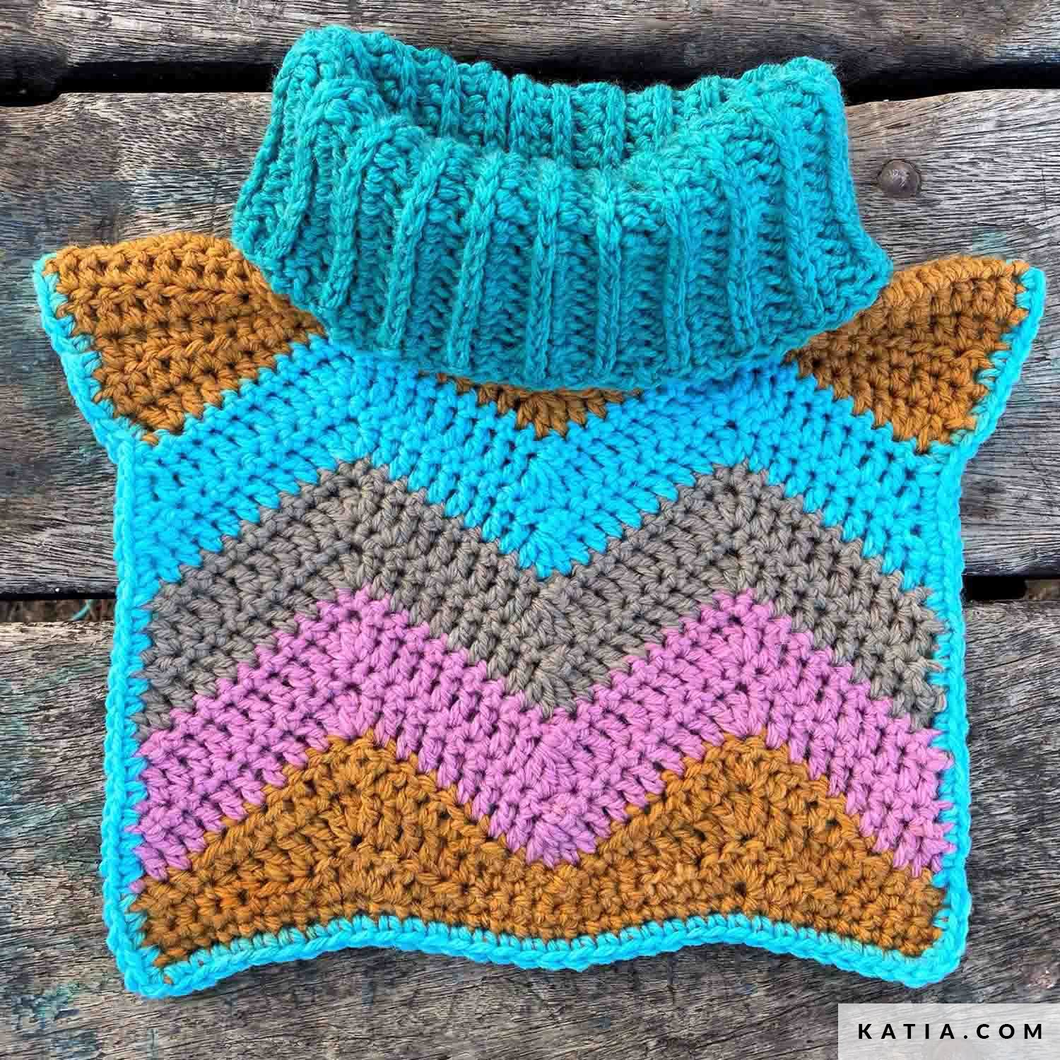 patroon breien haken dames colsjaal herfst winter katia 8034 294 g