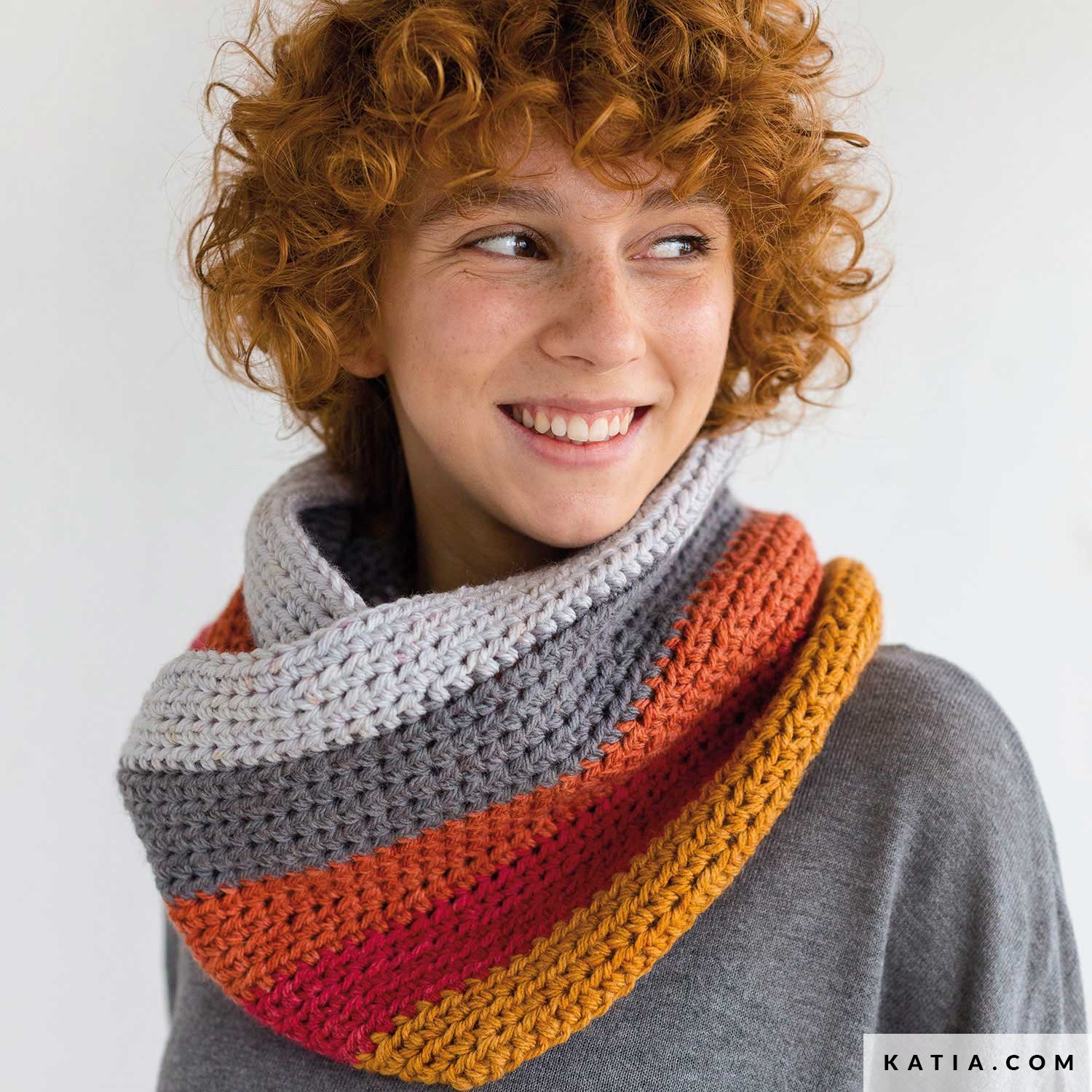 patroon breien haken dames colsjaal herfst winter katia 8034 335 g