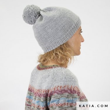 pattern knit crochet woman cap autumn winter katia 8034 451 p